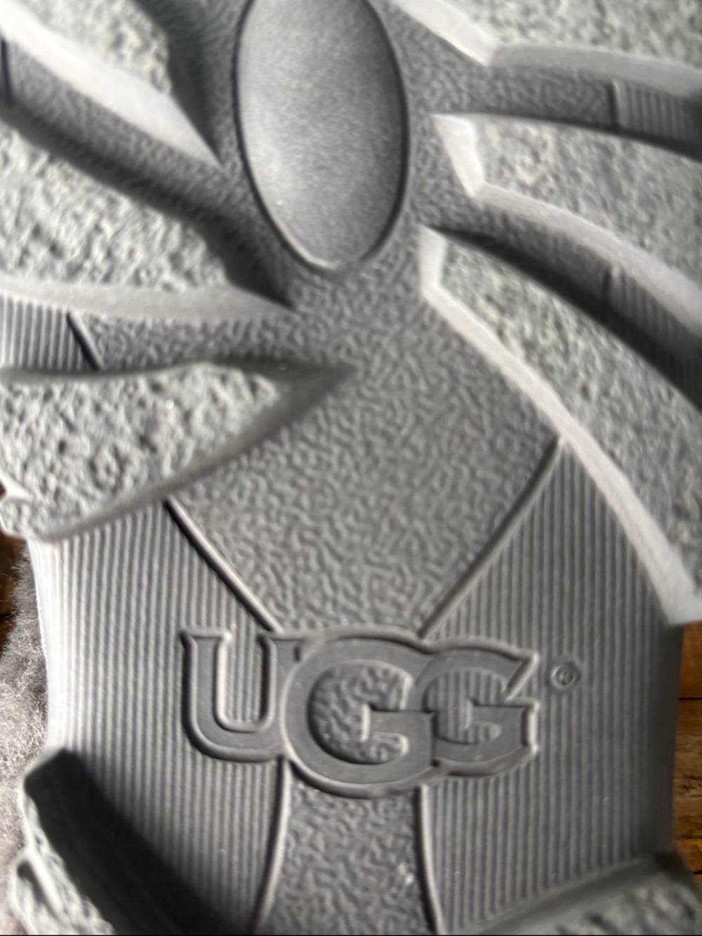 UGG Women’s Gray Sheepskin Slip-On Clog Slippers - Picture 5 of 5